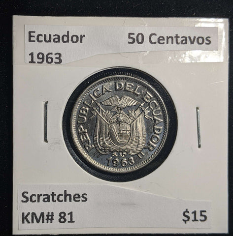 Ecuador 1963 50 Centavos KM# 81 Scratches #930 #23A