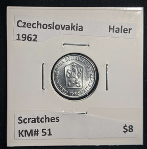 Czechoslovakia 1962 Haler KM# 51 Scratches #027 #23A