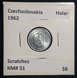 Czechoslovakia 1962 Haler KM# 51 Scratches #018 #23A