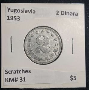 Yugoslavia 1953 2 Dinara KM# 31 Scratches #413 #23A