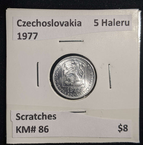 Czechoslovakia 1977 5 Haleru KM# 86 Scratches #0659 #23A