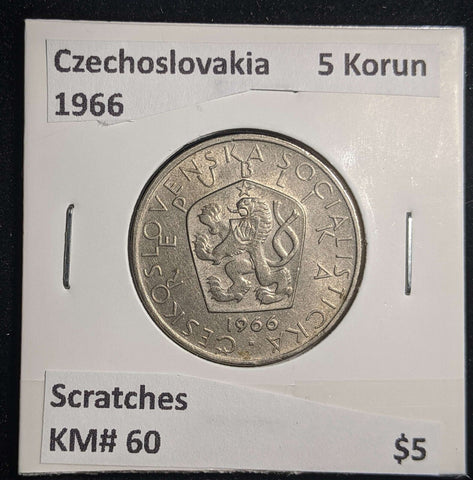 Czechoslovakia 1966 5 Korun KM# 60 Scratches #1011 #23A