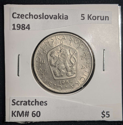 Czechoslovakia 1984 5 Korun KM# 60 Scratches #1390 #23A