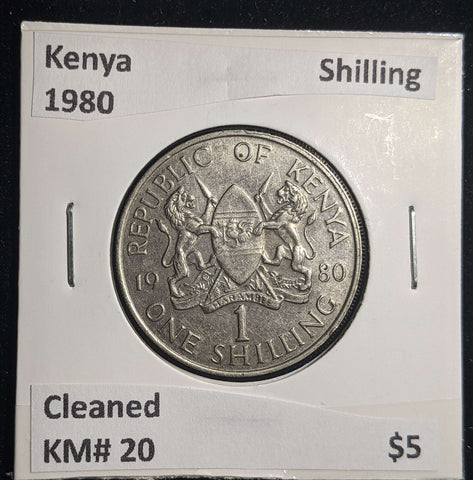 Kenya 1980 Shilling KM# 20 Cleaned #1716 #23A