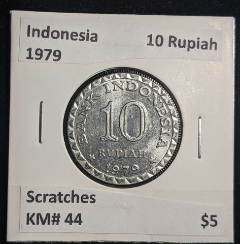Indonesia 1979 10 Rupiah KM# 44 Scratches #0134 #23B