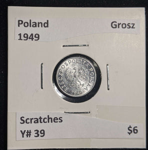 Poland 1949 Grosz Y# 39 Scratches #1512 #23B