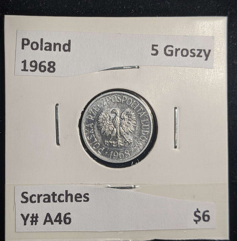 Poland 1968 5 Groszy Y# A46 Scratches #1567 #23B