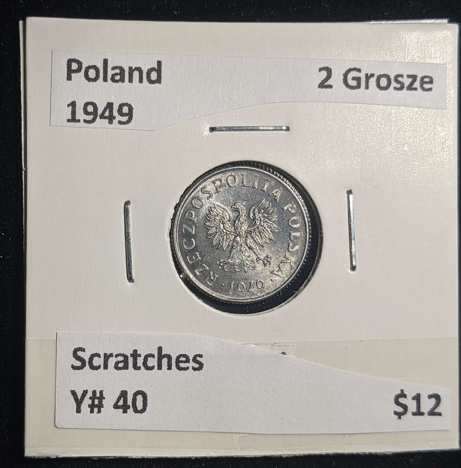 Poland 1949 2 Grosze Y# 40 Scratches #1551 #23B
