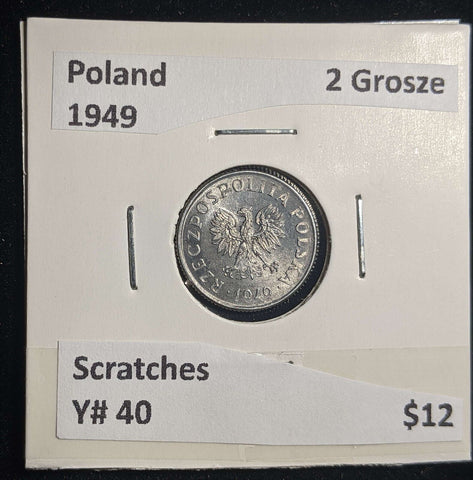 Poland 1949 2 Grosze Y# 40 Scratches #1551 #23B