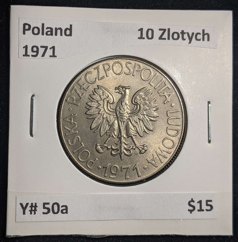 Poland 1971 10 Zlotych Y# 50a #1757 #23B