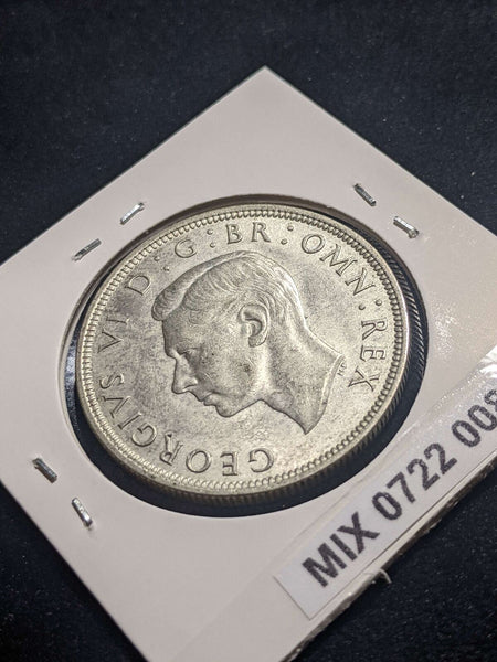 Great Britain 1942 1/2 Crown KM# 856 Cleaned #008 #24A