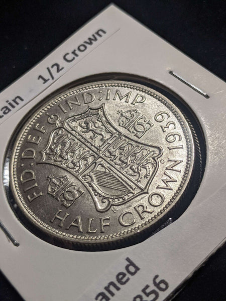 Great Britain 1939 1/2 Crown KM# 856 Cleaned #005 #24A