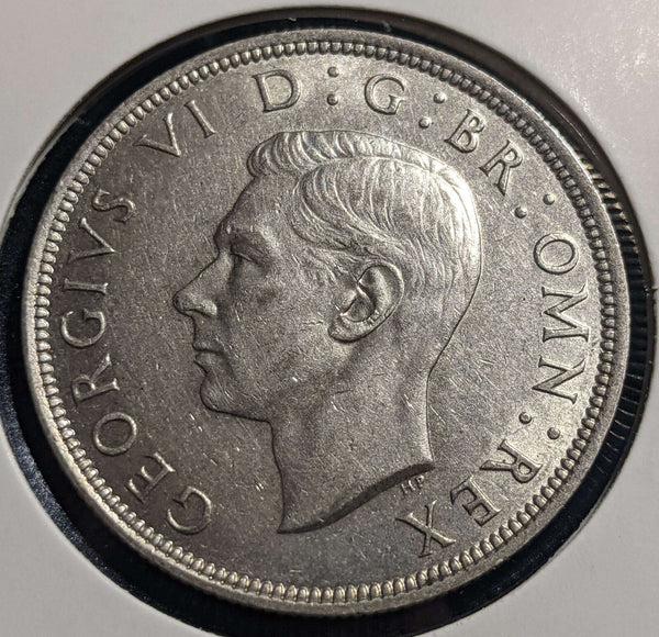Great Britain 1939 1/2 Crown KM# 856 Cleaned #005 #24A