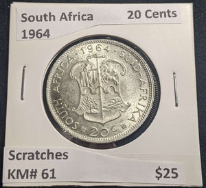 South Africa 1964 20 Cents KM# 61 Scratches #020 #24A