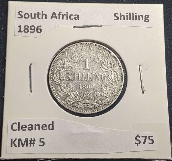 South Africa 1896 Shilling KM# 5 Cleaned #049 #24A