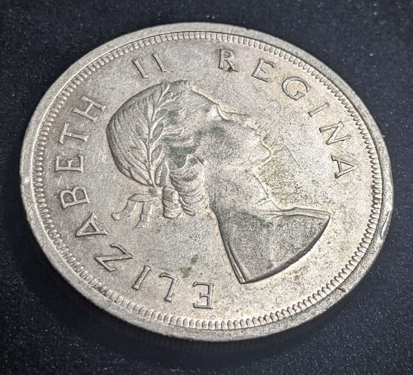 South Africa 1957 5 Shillings KM# 52 Cleaned #015 #23C