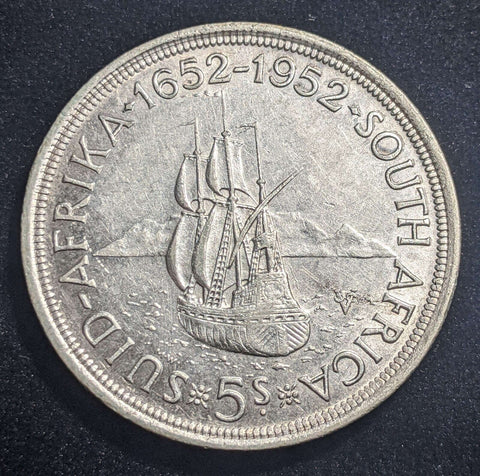 South Africa 1952 5 Shillings KM 41 Cleaned #001 #23C