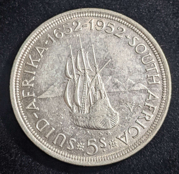 South Africa 1952 5 Shillings KM 41 Cleaned #001 #23C