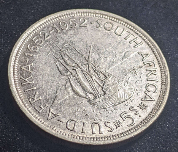 South Africa 1952 5 Shillings KM 41 Cleaned #001 #23C