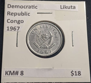 Democratic Republic Congo 1967 Likuta KM# 8 #358 #23C