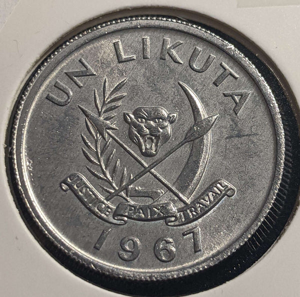 Democratic Republic Congo 1967 Likuta KM# 8 #358 #23C