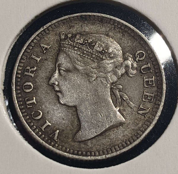 Hong Kong 1899 5 Cents KM# 5 Cleaned #175 #23C
