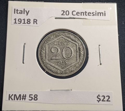 Italy 1918 R 20 Centesimi KM# 58 #398 #23C