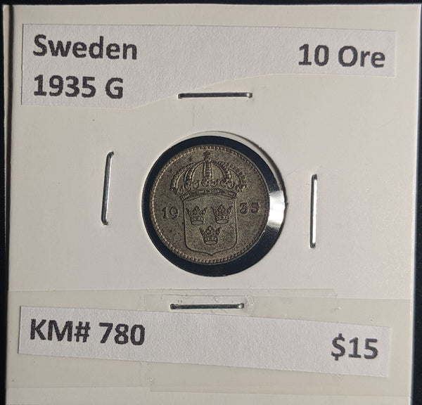 Sweden 1935 G 10 Ore KM# 780 #336 #24B