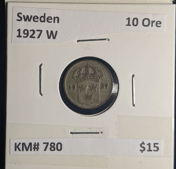 Sweden 1927 W 10 Ore KM# 780 #393 #24B