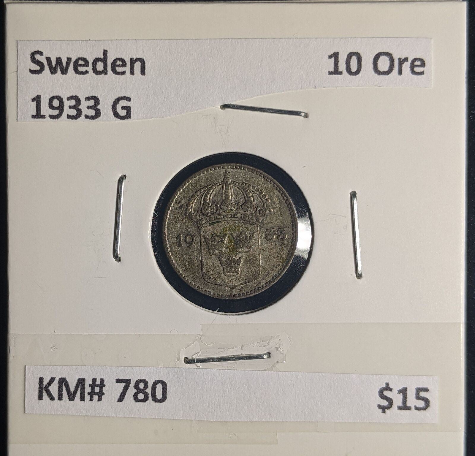 Sweden 1933 G 10 Ore KM# 780 #281 #24B