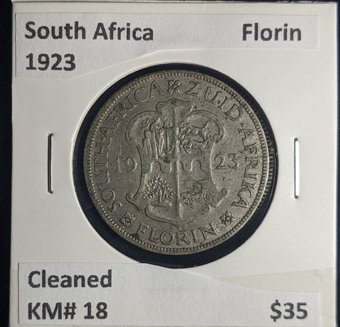 South Africa 1923 Florin KM# 18 Cleaned #0613 #24B
