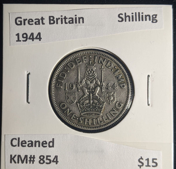 Great Britain 1944 Shilling 1/- KM# 854 Cleaned #253 #25A