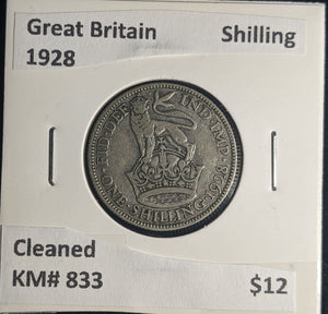 Great Britain 1928 Shilling 1/- KM# 833 Cleaned #065 #25A
