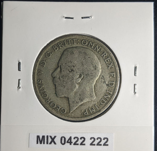 Great Britain 1921 Florin 2/-KM# 817a Cleaned #222 #25B