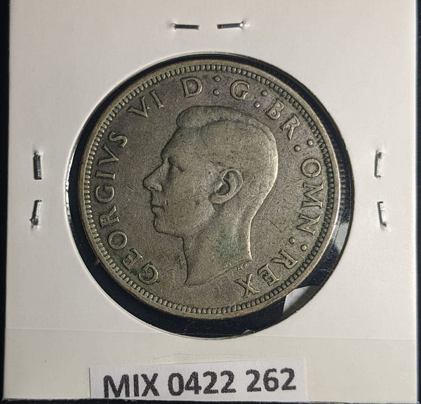 Great Britain 1940 Half Crown 1/2C KM# 856 Corroded Rim Damage #262 #25B