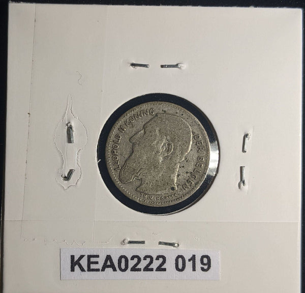 Belgium 1907 50 Centimes KM# 60.2 Cleaned #019 #25C