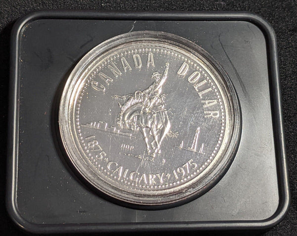 Canada Specimen 1975 Calgary Centennial Dollar KM# 97 in black case #019