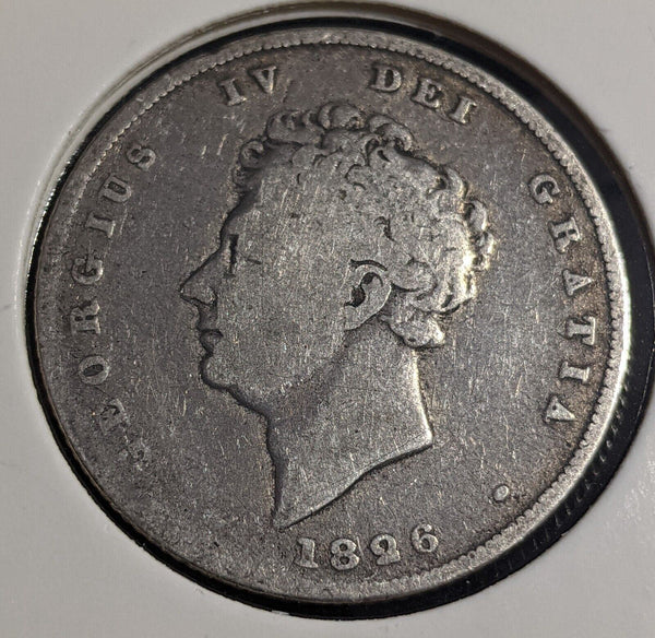 Great Britain 1826 Shilling KM# 694 Cleaned #261 #26A