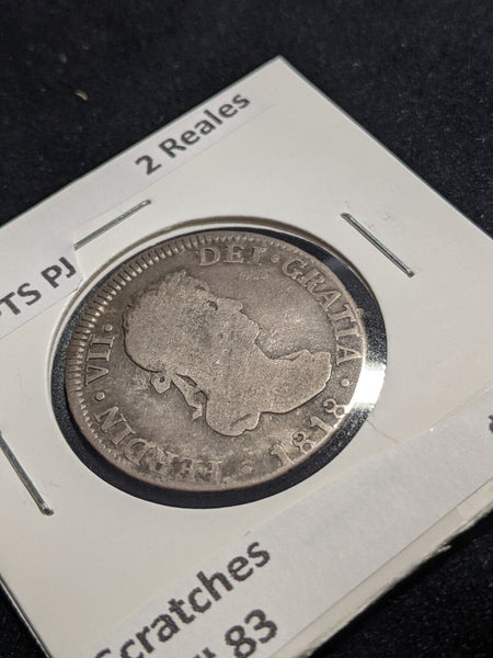 Bolivia 1818PTS PJ 2 Reales KM# 83 Scratches #058 #26A