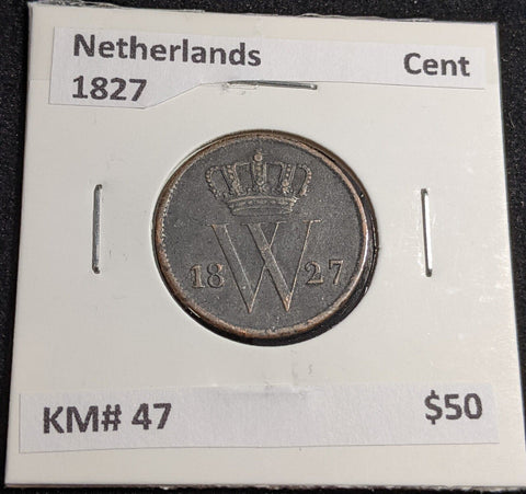 Netherlands 1827 Cent KM# 47 #023 #26A