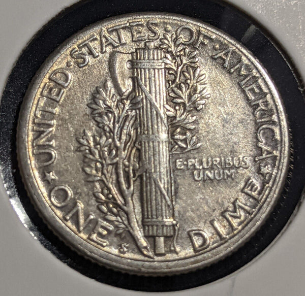 United States 1918 S Dime KM# 140 Cleaned #023  #26A