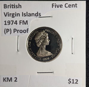 British Virgin Islands (P) Proof 1974 FM Five Cent KM 2 #154 #26B