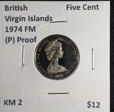 British Virgin Islands (P) Proof 1974 FM Five Cent KM 2 #154 #26B