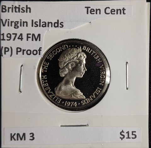 British Virgin Islands (P) Proof 1974 FM Ten Cent KM 3 #160 #26B