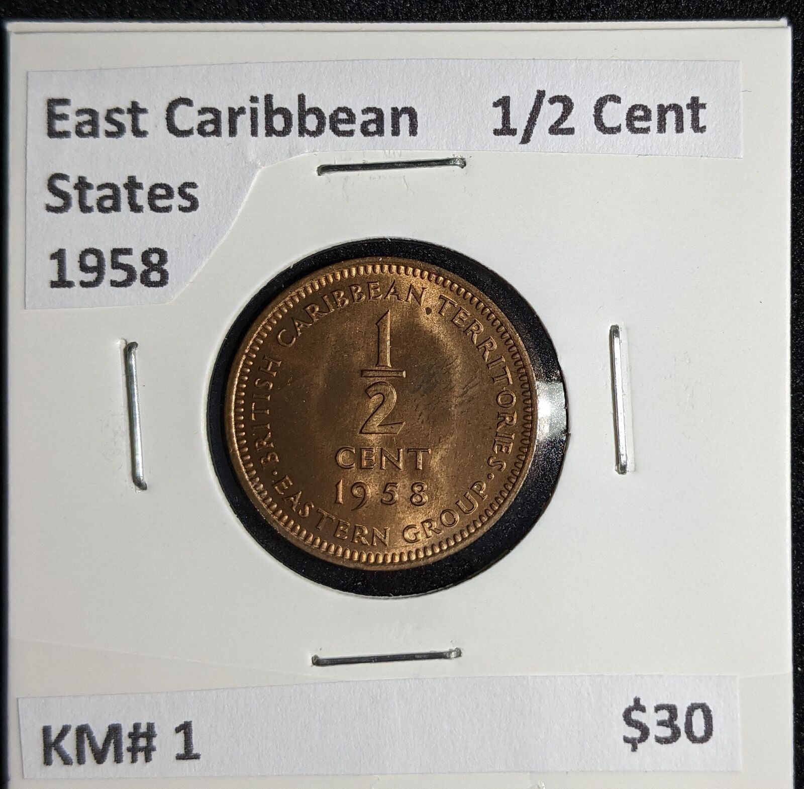 East Caribbean States 1958 1/2 Cent KM# 1 #163 #26B