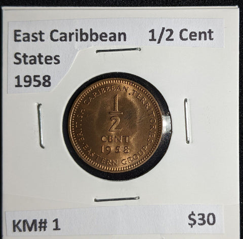 East Caribbean States 1958 1/2 Cent KM# 1 #163 #26B