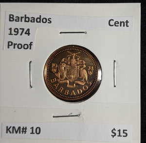 Barbados Proof 1974 Cent KM# 10 #170 #26B