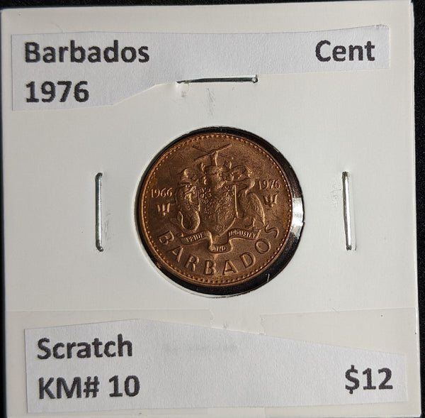 Barbados 1976 Cent KM# 10 Scratch #168 #26B