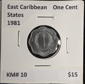 East Caribbean States 1981 One Cent KM# 10 #131 #26B