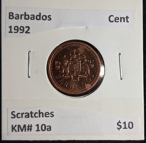 Barbados 1992 Cent KM# 10a Scratches #173 #26B